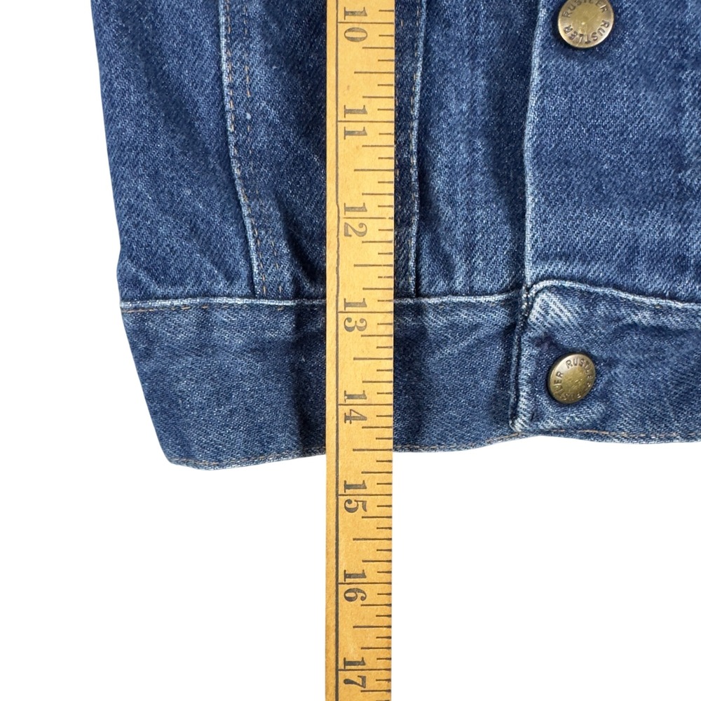 Vtg 80s Rustler Kids Denim Jacket 4T 5T USA Made Blue Trucker Western - Picture 10 of 11